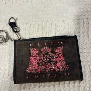 Juicy Couture Black Wallet with Pink Emblem